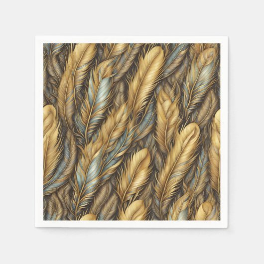 フェザーズゴールデンシルバーアート スタンダードカクテルナプキン (正面)