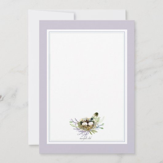 フェザーズネストベビーシャワー招待状 招待状 (裏面)