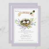 フェザーズネストベビーシャワー招待状 招待状 (正面/裏面)