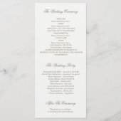 フェザーズボホティール（緑がかった色）結婚式 プログラム (裏面)