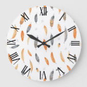 フェザーズラグジュアリートレンディーボホコレクション ラージ壁時計 (正面)