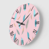 フェザーズラグジュアリー人気があるボホコレクション ラージ壁時計 (傾斜)