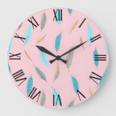 フェザーズラグジュアリー人気があるボホコレクション ラージ壁時計 (正面)