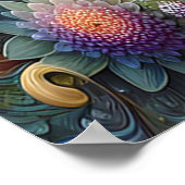 フェザードコン鮮やかドルのアーチ型トップツリーブランチ ポスター (角)