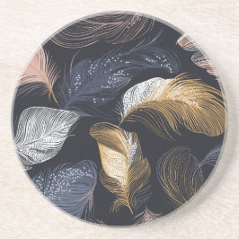 フェザードボヘミアンラウンドサンドストーンコースター コースター