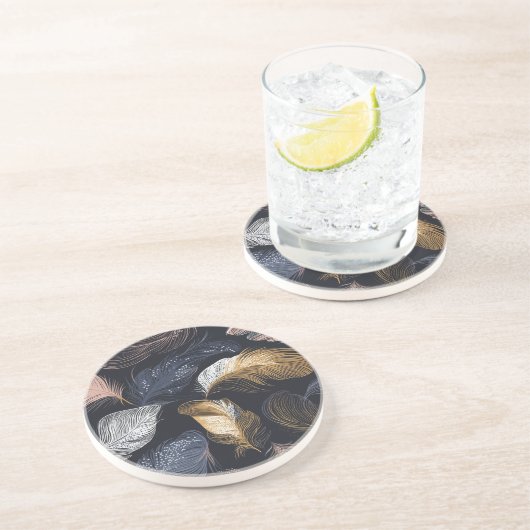 フェザードボヘミアンラウンドサンドストーンコースター コースター (側面)