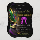 フェザードマスクマルディグラパーティー 招待状 (正面/裏面)