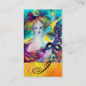 フェザードマスクモノグラム金ゴールド黄色の女性 名刺 (裏面)