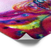 フェザードマスクヴェネツィアの仮装の夜を持つ女性 ポスター (角)