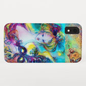フェザードマスクヴェネツィアの仮装の夜を持つ女性 Case-Mate iPhoneケース (裏面(横))