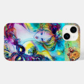 フェザードマスクヴェネツィアの仮装の夜を持つ女性 Case-Mate iPhoneケース (裏面 (横))