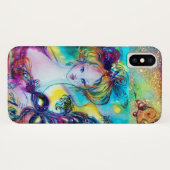 フェザードマスクヴェネツィアの仮装の夜を持つ女性 Case-Mate iPhoneケース (裏面(横))