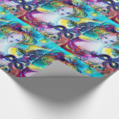 フェザードマスク付き女性/ベネチアンマスカレード ラッピングペーパー (角)