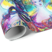 フェザードマスク付き女性/ベネチアンマスカレード ラッピングペーパー (ロールコーナー)