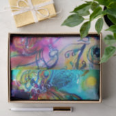 フェザードマスク付き女性/ベネチアンマスカレード 薄葉紙 (ギフト)