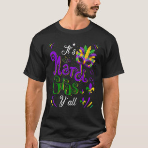 フェザードマスクMardi Gras Y'all New Orleans C Tシャツ