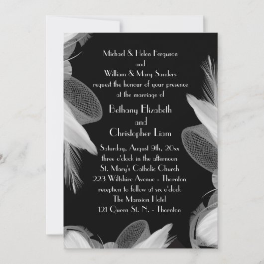 フェザード1920の結婚式招待状3 招待状 (正面)