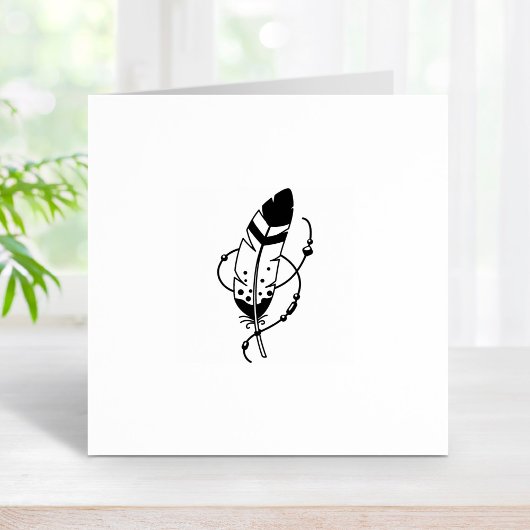 フェザービーズトライバルボホアミュレット1x1 ラバースタンプ