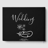 フェザーフローラピンクシャンパン結婚式招待状 ゲストブック (裏面)