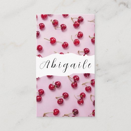 フェザーベクターシームレスヴィンテージさくらんぼ 名刺 (正面)