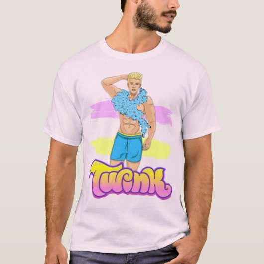 フェザーボアで輝くTwink Tシャツ (正面)