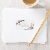 フェザーボヘミアンロマンチックなグレー結婚ピンク ラベル (インサイチュ)