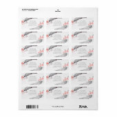 フェザーボヘミアンロマンチックなグレー結婚ピンク ラベル (フルシート)