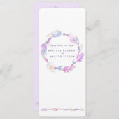 フェザーボホリースウォーターカラーアートパープルメニュー メニュー (正面/裏面)