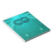 フェザーマスカレードマスクエレガントヴィンテージティール(緑がかった色) ノートパッド (アングル)