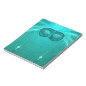 フェザーマスカレードマスクエレガントヴィンテージティール(緑がかった色) ノートパッド (回転)