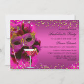 フェザーマスクマスカレードバチェロレッテ招待状 招待状 (正面)