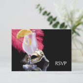 フェザーマスクマスカレードパーティーRSVP 出欠カード (スタンド正面)