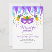 フェザーマスクマルディグラスパーティー 招待状 (正面)