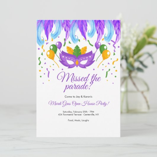 フェザーマスクマルディグラスパーティー 招待状 (スタンド正面)