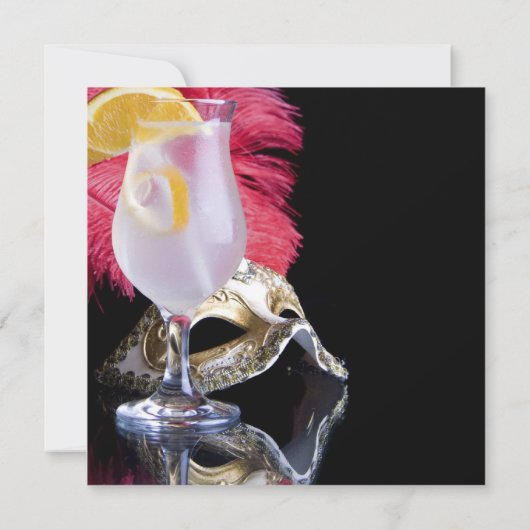 フェザーマスク21歳の誕生日パーティー 招待状 (裏面)