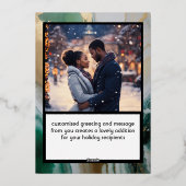 フェザーモダンクリスマスツリーコラージュ 箔シーズンカード (裏面)