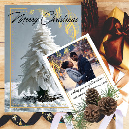 フェザーモダンクリスマスツリー シーズンカード