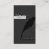 フェザーモダンペンのペン先ロゴ黒公証人 名刺 (正面)