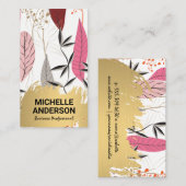 フェザーモダンボー | 金ゴールドブラシ 名刺 (正面/裏面)