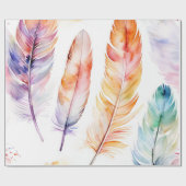 フェザーライト:水彩パターン ラッピングペーパー (フラット)