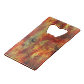 フェザーリーレッド抽象芸術 クレジットカード栓抜き (裏面アングル)