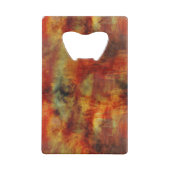 フェザーリーレッド抽象芸術 クレジットカード栓抜き (裏面)