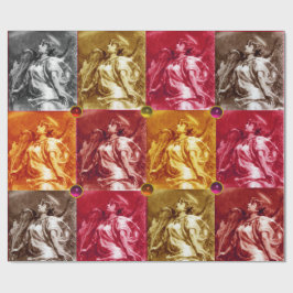 フェザー付きエンジェル,宝石のカラフルクリスマス ラッピングペーパー