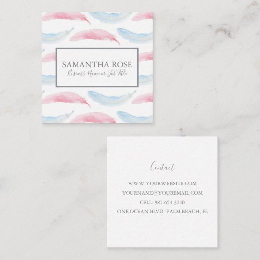 フェザー名刺 スクエア名刺 (正面/裏面)