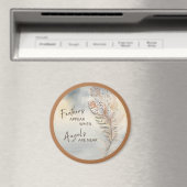 フェザー感動的&エンジェル引用文ウォーターカラー3" マグネット (インサイチュ (食洗機))