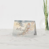 フェザー感動的&エンジェル引用文ウォーター色 ノートカード (正面)