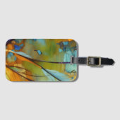 フェザー抽象芸術AIアート ラゲッジタグ (正面横)