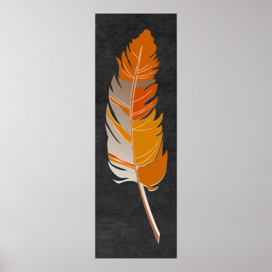 フェザー独身の – ク素朴ルボード上のオレンジ ポスター (正面)