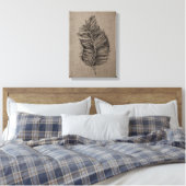 フェザー第3タウペキャンバスウォールアート キャンバスプリント (インサイチュ (寝室))