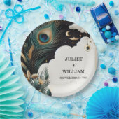 フェザー素朴アジアの空の雲の孔雀結婚の ペーパープレート (パーティー)